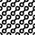 Dj hand vinyl disc pattern seamless vector Royalty Free Stock Photo