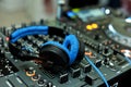 DJ Headphones on console Royalty Free Stock Photo