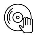 Dj icon linear logo mark in black and white Royalty Free Stock Photo