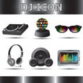 DJ icon set. Vector illustration decorative background design