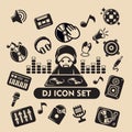 dj icon set. Vector illustration decorative design Royalty Free Stock Photo