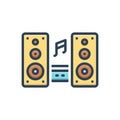 Color illustration icon for Dj, sound and party Royalty Free Stock Photo