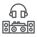 Dj line icon, party and music, dj mixer sign, vector graphics, a linear pattern on a white background. Royalty Free Stock Photo