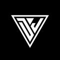 DJ Logo monogram with triangle shape designs template