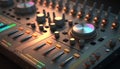 DJ mixer, close-up view. 3d rendering toned image Royalty Free Stock Photo