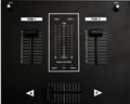 dj mixer with crossfader (detail closeup) analog music, super macro, knobs and volume adjusters Royalty Free Stock Photo