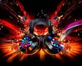 The DJ mixer in disco glow headphones and DJ mixer in disco glow headphones were created using tools.