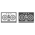 Dj mixer line and glyph icon, music and sound, turntable sign, vector graphics, a linear pattern on a white background. Royalty Free Stock Photo