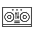 Dj mixer line icon, music and sound, turntable sign, vector graphics, a linear pattern on a white background. Royalty Free Stock Photo