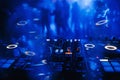 DJ mixer on the table background the night club Royalty Free Stock Photo