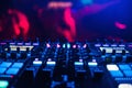 DJ mixer on the table background the night club Royalty Free Stock Photo