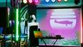 DJ mixing equipment at underground club Royalty Free Stock Photo