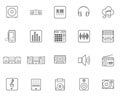 Dj music line icons set Royalty Free Stock Photo