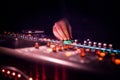 DJ operating soundboard or mixing console use in sound recording and reproduction