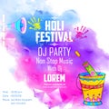 DJ party banner for Holi celebration Royalty Free Stock Photo