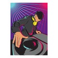 dj playing music. Vector illustration decorative design