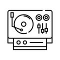 Dj station line icon, concept sign, outline vector illustration, linear symbol. Royalty Free Stock Photo