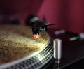 DJ Turntable with Cork Slipmat 1 Royalty Free Stock Photo