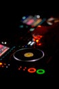 DJ Turntable and Mixer Controls Royalty Free Stock Photo