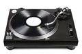 Dj turntable with tonearm on vinyl record