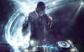 DJ with Turntables Royalty Free Stock Photo