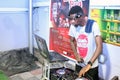 DJ Vicky slim on the sound console