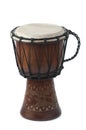 Djembe. African percussion. Handmade wooden drum with goat Royalty Free Stock Photo