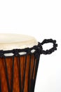 Djembe, african percussion, handmade wooden drum with goat skin Royalty Free Stock Photo