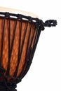 Djembe, african percussion, handmade wooden drum with goat skin Royalty Free Stock Photo