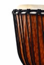 Djembe, african percussion, handmade wooden drum with goat skin Royalty Free Stock Photo