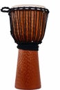 Djembe, african percussion, handmade wooden drum with goat skin Royalty Free Stock Photo