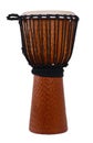 Djembe, african percussion, handmade wooden drum with goat skin Royalty Free Stock Photo