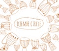 Djembe circle doodle flyer design