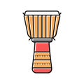 djembe drum instrument color icon vector illustration