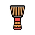 djembe drum instrument color icon vector illustration