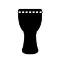 Djembe Drum Silhouette. Black and White Icon Design Elements on Isolated White Background