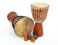 Djembe drums and caxixi shakers Royalty Free Stock Photo