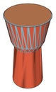 Djembe musical instrument vector or color illustration