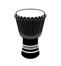 Djembe Silhouette, Jembe Drum Percussion musical instrument Royalty Free Stock Photo