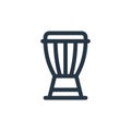 djembe vector icon. djembe editable stroke. djembe linear symbol for use on web and mobile apps, logo, print media. Thin line