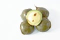 Djenkol bean or luk nieng fruit tropical plant on white background