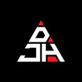 DJH triangle letter logo design with triangle shape. DJH triangle logo design monogram. DJH triangle vector logo template with red Royalty Free Stock Photo