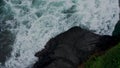 DJI Drone footage of the ocean and Tanah Lot Temple area in Beraban, Kediri, Tabanan, Bali Indonesia. Shown are the