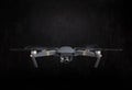 DJI Mavic Pro drone - Flying in the dark, on black background. Closeup on dark. One of the most portable drones in the