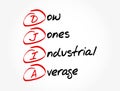 DJIA - Dow Jones Industrial Average acronym, business concept background