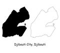 Djibouti City Djibouti. Detailed Country Map with Location Pin on Capital City.