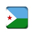 Djibouti flag button icon isolated on white background
