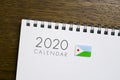 Djibouti Flag on 2020 Calendar
