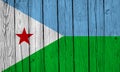 Djibouti Flag Over Wood Planks