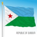 Djibouti official national flag, african country